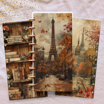 Vintage Notes Skinny Classic Happy Planner Cover, Laminate Cover Set, Disc Bound Cover Journal Accessory, Planner Supply Cover, Gift for Her