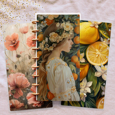 Orange Dream Skinny Classic Happy Planner Cover, Laminate Cover Set, Disc Bound Cover Journal Accessory, Planner Supply Cover, Gift for Her