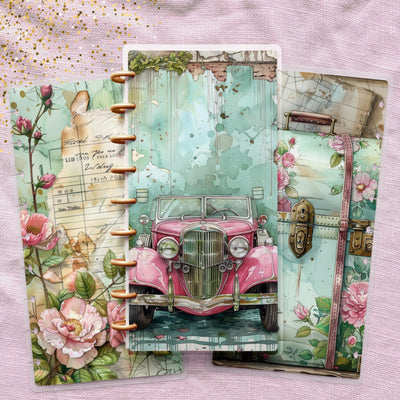 Green Vacation Skinny Classic Happy Planner Cover, Laminate Cover Set, Disc Bound Cover Journal Accessory, Planner Supplies, Gift for Her