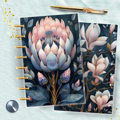 Nautical Flowers TUL Junior Cover, Planner Bundle Set, Laminated Design, 8 Disc Planner Supply, Journal Insert Accessory, Ring Planner Gift