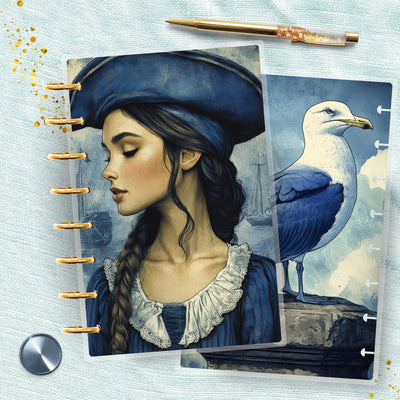 Ocean Pirate TUL Junior Cover, Planner Bundle Set, Laminated Design, 8 Disc Planner Supplies, Ring Journal Insert Accessory, Gift for Her