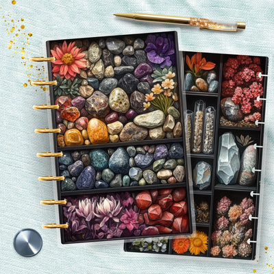 Gemstone Boxes TUL Junior Cover, Planner Bundle Set, Laminated Design, 8 Disc Planner Supplies, Ring Journal Insert Accessory, Gift for Her