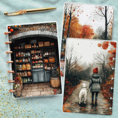 Quiet Afternoon Mini Happy Planner Cover, Disc Bound TUL Laminated Protector, Planner Accessory, Classic Journal Supply Bundle, Gift for Her