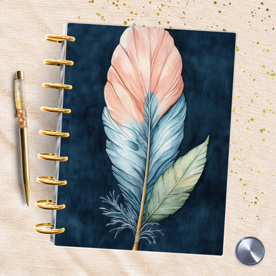 Peach Feather Classic Happy Planner Dashboard, Laminated Divider Insert, A5 Journal Accessory, TUL A6 Supply Decor, Disc Bound Dashboard