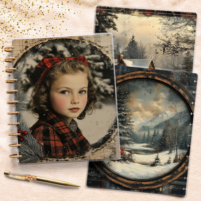 Rustic Christmas Time Big Happy Planner Cover, Laminated Journal Protector, Planner Accessory, TUL Junior Bundle Set, Mini HP, Gift for Her