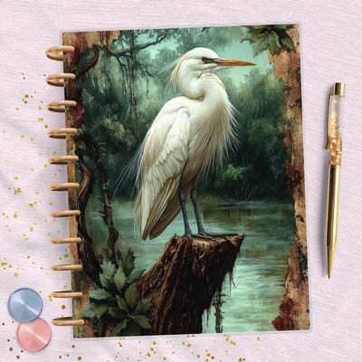 Green Lake Bird Big Happy Planner Dashboard, Laminated Divider Insert, TUL Journal Accessory, Planner Supplies Decor, Disc Bound Dashboard
