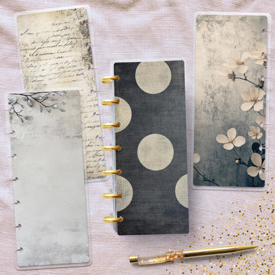 Cold Slate Vibe Disc Bound Cover, Skinny Mini Happy Planner, Laminated Protector Set, TUL Planner Supply, Accessory Stationary, Gift for Her