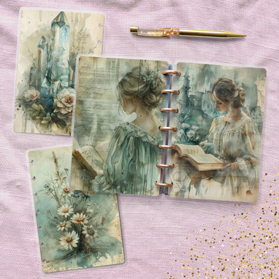 Faded Letters Disc Bound Cover, Mini Happy Planner, Laminated Printed Cover Set, Planner Accessory, Journal Supplies Bundle, Gift for Her