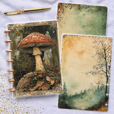 Fairy Forests Disc Bound Cover, Mini Happy Planner, Laminated Printed Cover Set, Planner Accessory, Journal Supplies Bundle, Gift for Her