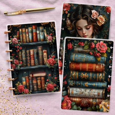 Fairytale Books Disc Bound Cover, Mini Happy Planner, Laminated Printed Cover Set, Planner Accessory, Journal Supplies Bundle, Gift for Her