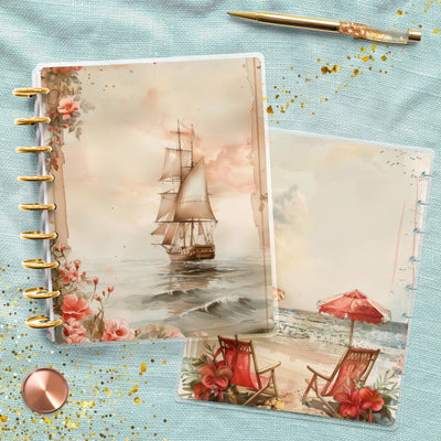 Letters from the Sea Disc Bound Cover, Classic Happy Planner Set, Laminated Cover Design, Planner Supplies, Journal Accessory, Gift for Her