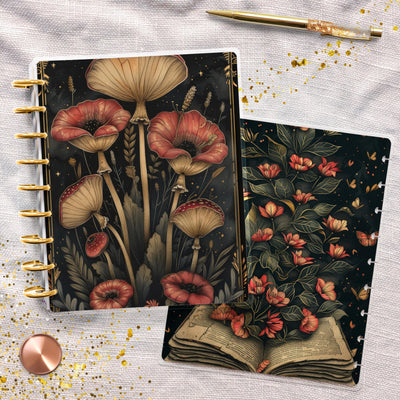 Dark Nature Cards Disc Bound Cover, Classic Happy Planner Set, Laminated Cover Design, Planner Supplies, Journal Accessory, Gift for Her
