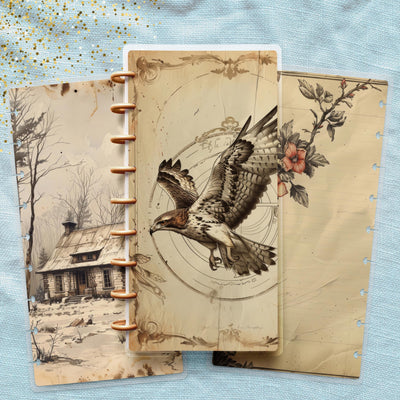 Sketchbook Drawing Skinny Classic Happy Planner Cover, Laminated Protector, Disc Bound Journal Accessory, TUL Planner Supplies, Gift for Her
