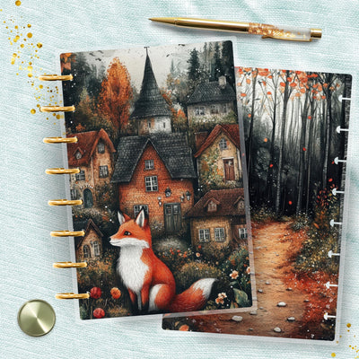 Quiet Autumn TUL Junior Cover, Happy Planner Bundle Set, Laminated Protector, 8 Disc Supplies, Ring Journal Insert Accessory, Gift for Her