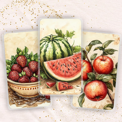 Kitchen Fruits Planner Bookmark Set, Mini Happy Planner Page Marker, Big Laminated Insert, TUL Supplies Accessory, Teacher Gift for Her