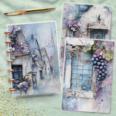 Home in Purple Disc Bound Cover, Mini Happy Planner, Laminated Printed Bundle, TUL Planner Accessory, Journal Supply Bundle, Gift for Her