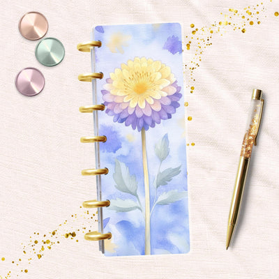 Pastel Flower Skinny Mini Happy Planner Dashboard, Laminated Divider Insert, Journal Accessory, Disc Bound Supplies, Notebook Gift for Her