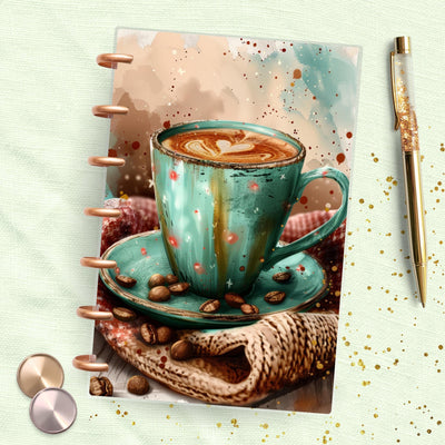 Retro Coffee Time Mini Happy Planner Dashboard, Laminated Divider Insert, Journal Accessory, Planner Supply, Functional Disc Bound Notebook