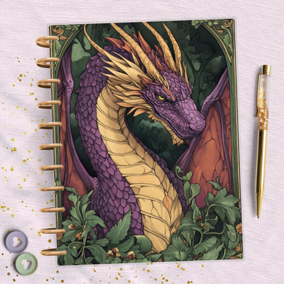 Purple Dragon Fantasy Big Happy Planner Dashboard, Laminated Divider Insert, Journal Accessory, Planner Supplies Decor, Disc Bound Dashboard