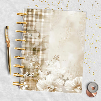 Gentle Beige Plaid Classic Happy Planner Dashboard, Laminated Divider Insert, Journal Accessory, Planner Supply Decor, Disc Bound Dashboard