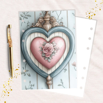 Soft Boho Heart A6 Ring Planner Dashboard, Laminated Cover Insert, Journal Accessory, Planner Supply Decor, Functional Ring Notebook Divider
