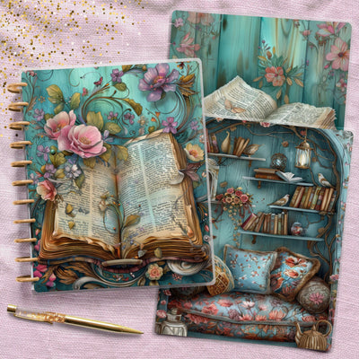 Mystical Books Big Disc Bound Cover, Happy Planner Bundle, Laminated Cover Set, Journal Accessory, Planner Supply Insert, Protective Cover
