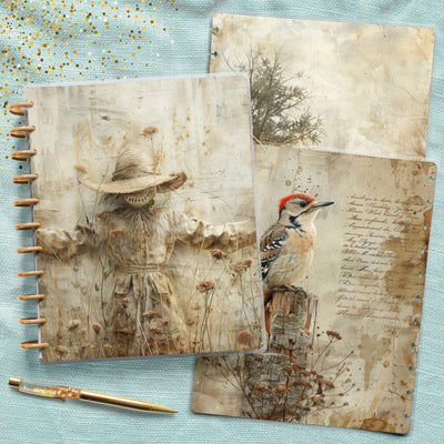 Fall Farm Life Big Happy Planner Cover, Laminated Cover Bundle Set, Journal Accessory, Classic Planner Supply Insert, TUL Protective Cover