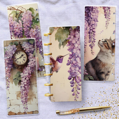 Little Purple Dreams Disc Bound Cover, Skinny Mini Happy Planner, Laminated Protector Set, Planner Supply Accessory Stationary, Gift for Her