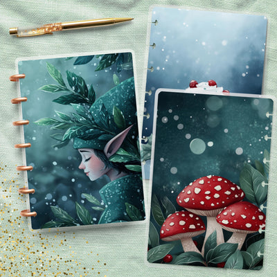 Winter Serenity Disc Bound Cover, Mini Happy Planner, Laminated Printed Bundle, TUL Planner Accessory, Journal Supply Bundle, Gift for Her