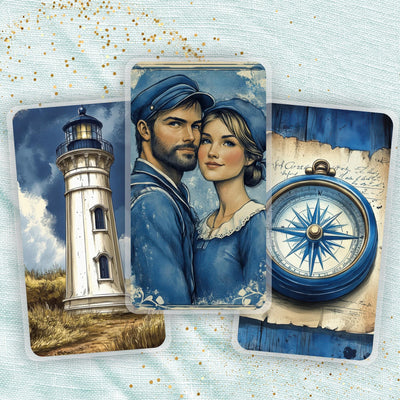 Navy Sea Mood Planner Bookmark Set, Classic Happy Planner Journal Page Marker, Big Laminated Insert, TUL Supplies Accessory, Gift for Her