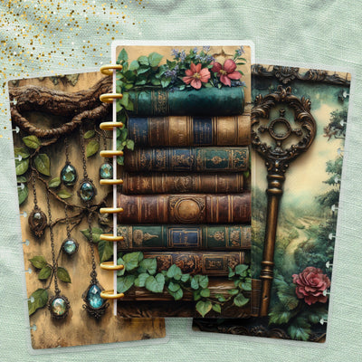 Secret Garden Skinny Classic Happy Planner Cover, Laminated Protector, Discbound Journal Accessory, TUL Journal Planner Supply, Gift for Her