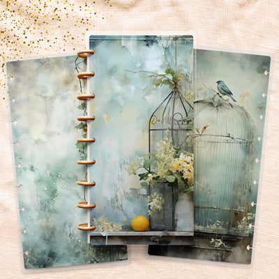 Teal Grey Still Skinny Classic Happy Planner Cover, Laminated Protector, Disc Bound Accessory, Mini Journal Supply, TUL Junior, Mini Gift