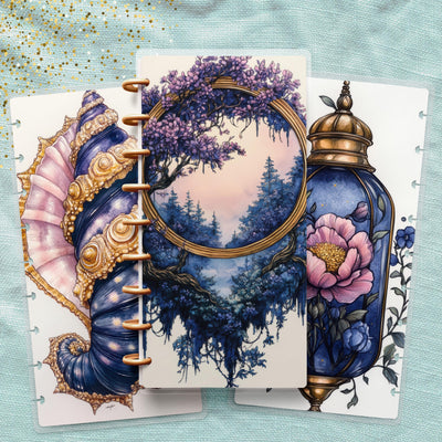 Twilight Blues Skinny Classic Happy Planner Cover, Laminated Protector, Disc Bound Accessory, Mini Journal Supply, TUL Junior, Mini Gift