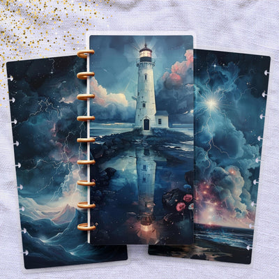 Night Full of Stars Skinny Classic Happy Planner Cover, Laminated Protector, Discbound Accessory, Mini Journal Supply, TUL Junior, Mini Gift