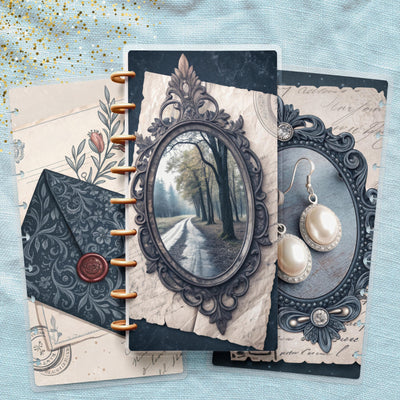 Victorian Decor Skinny Classic Happy Planner Cover, Laminated Protector, Disc Bound Accessory, Mini Journal Supply, TUL Junior, Mini Gift