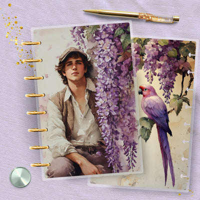 Lilac Street TUL Junior Cover, Planner Bundle Set, Laminated Design, 8 Disc Planner Supplies, Ring Journal Insert Accessory, Gift for Her
