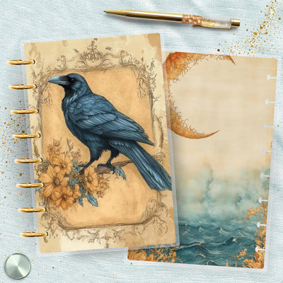 Vintage Things TUL Junior Cover, Planner Bundle Set, Laminated Design, 8 Disc Planner Supplies, Ring Journal Insert Accessory, Gift for Her