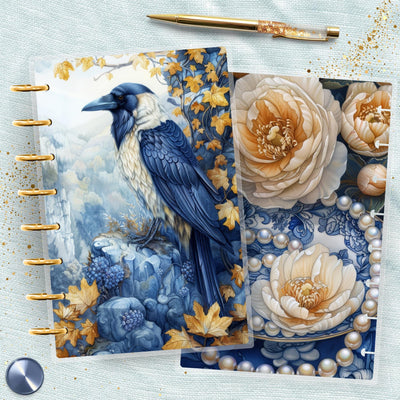 Royal Blue Pearls TUL Junior Cover, Planner Bundle Set, Laminated Design, Mini Disc Bound Supplies, Happy Planner Journal Insert Accessory