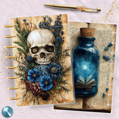 Mysterious Blue TUL Junior Cover, Planner Bundles, Laminated Design, 8 Disc Planner Supplies, Ring Journal Insert Accessory, Gift for Her
