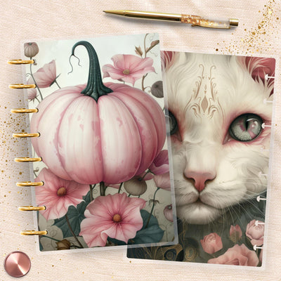 Pastel Fall TUL Junior Cover, Planner Bundles, Laminated Design, 8 Disc Planner Supplies, Happy Planner Journal Accessory, Classic Mini Big