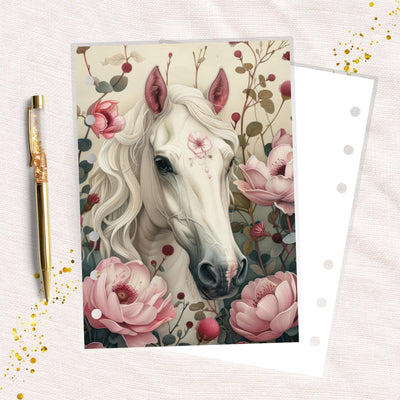 Horse Lover A6 Planner Dashboard, Laminated Cover Insert, Journal Accessory, Happy Planner Supply, Ring Notebook Divider, Skinny Classic