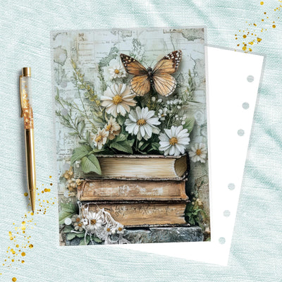 Dream Garden A6 Planner Dashboard, Laminated Cover Insert, Journal Accessory, Happy Planner Supply, Ring Notebook Divider, Skinny Classic