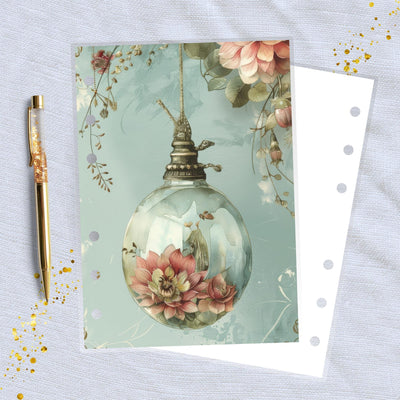Floral Bauble A6 Planner Dashboard, Laminated Cover Insert, Journal Accessory, Happy Planner Supply, Ring Notebook Divider, Skinny Classic