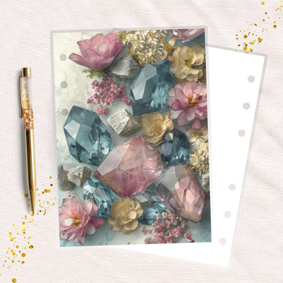 Retro Crystals A6 Planner Dashboard, Laminated Cover Insert, Journal Accessory, Happy Planner Supply, Ring Notebook Divider, Skinny Classic