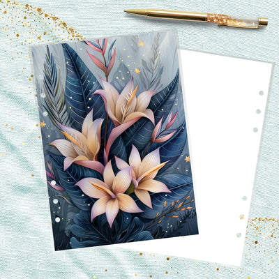 Magic Star Florals A5 Ring Planner Dashboard, Laminated Cover Insert, Journal Accessory, Planner Supply, Happy Planner Binder, Notebook Gift