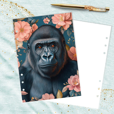 Gorilla Portrait A5 Ring Planner Dashboard, Laminated Cover Insert, Journal Accessory, Planner Supply, Happy Planner Binder, Notebook Gift