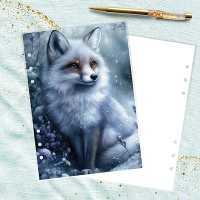 Snow Fox A5 Planner Dashboard, Laminated Divider Insert, Journal Accessory, Planner Supply, Classic Happy Planner, Skinny Mini, A6 Decor