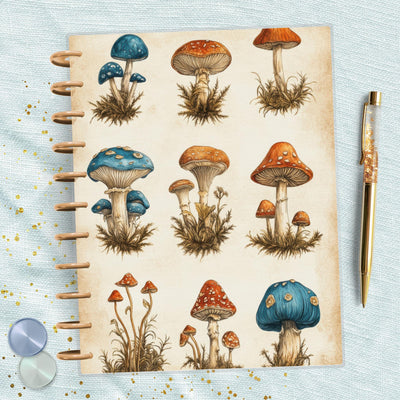 Little Mushroom Note Big Happy Planner Dashboard, Laminated Divider Insert, Journal Accessory, Planner Supplies Decor, Disc Bound Dashboard