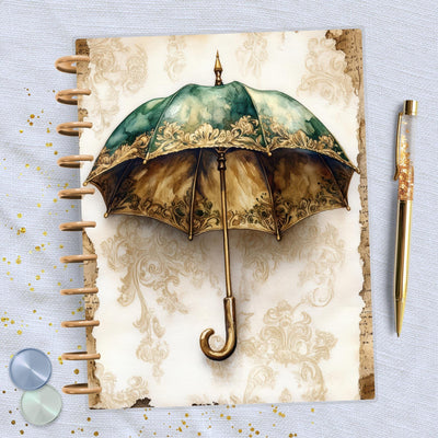Jaded Umbrella Big Happy Planner Dashboard, Laminated Divider Insert, Journal Accessory, Planner Supplies Decor, Disc Bound Page Marker