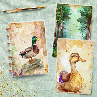 Ducks in a Pond Disc Bound Cover, Mini Happy Planner, Laminated Printed Bundle, TUL Planner Accessory, Journal Supply Bundle, Gift for Her
